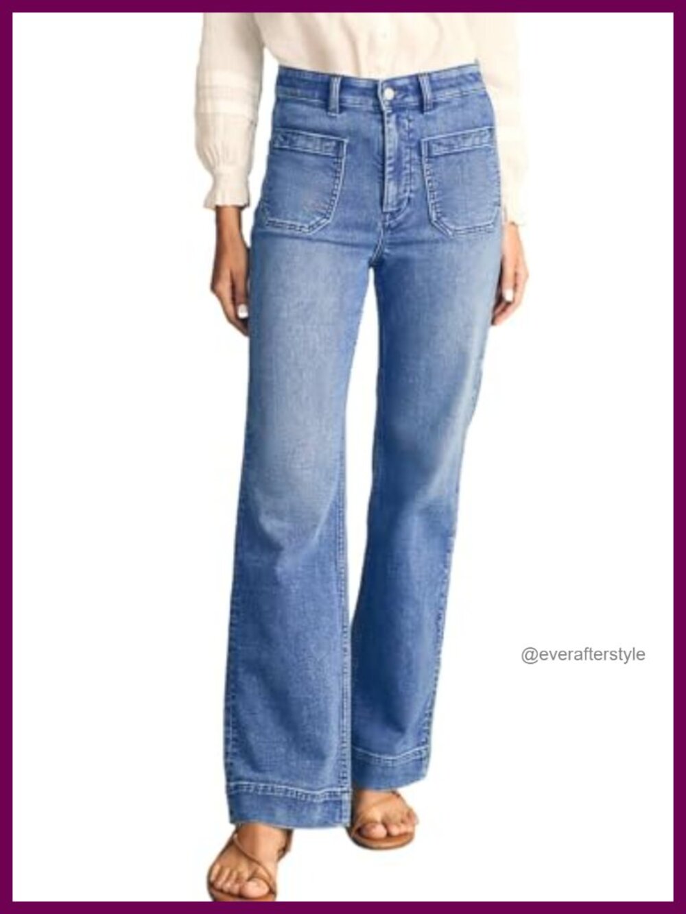 High Waisted Wide Leg Jeans Stretchy Straight Leg Denim Pants